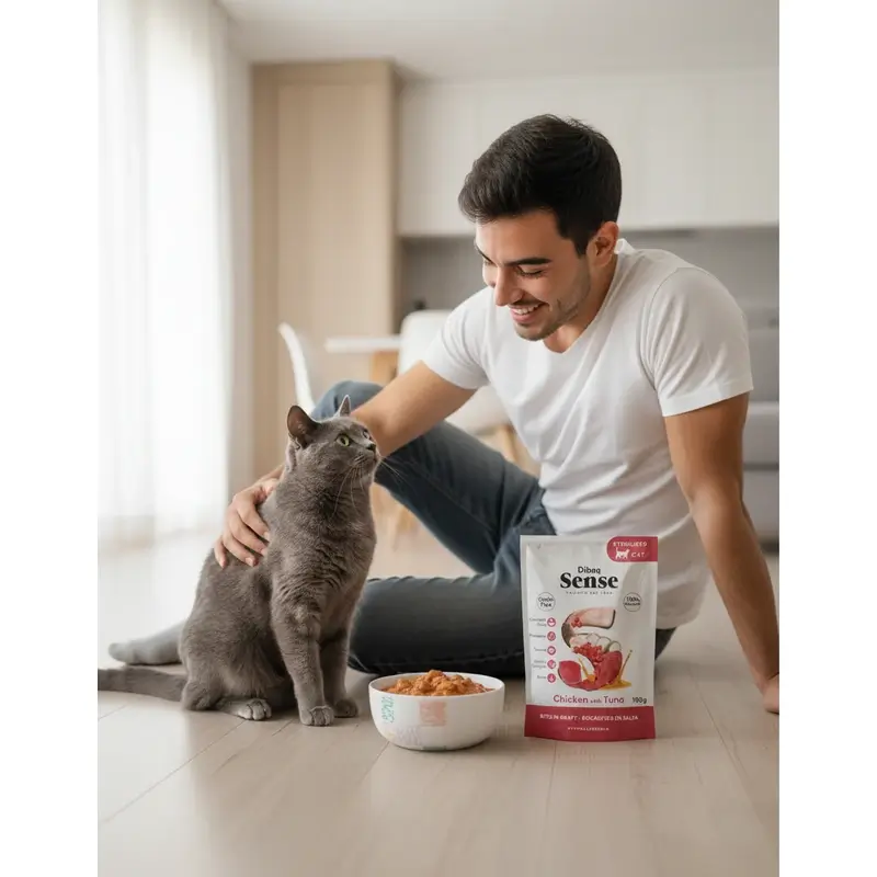 Dibaq Sense Comida Húmeda Gatos Bocaditos En Salsa Pollo Con Atún, 12 x 100 gr