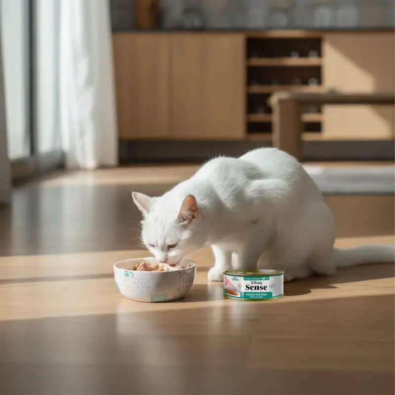 Dibaq Sense Comida Húmeda Gatos Pollo Con Pato, 12 x 70 gr