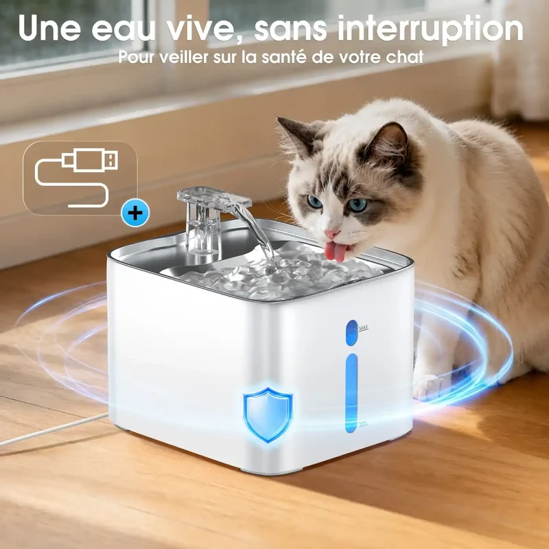 Fontaine à Eau Inox 4,2L Grand Format – Filtration 5 Étapes, 20 dB