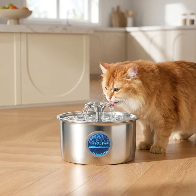 Fontaine à Eau Inox 3,2L Écran LCD – Filtration Silencieuse & Étanche IPX7