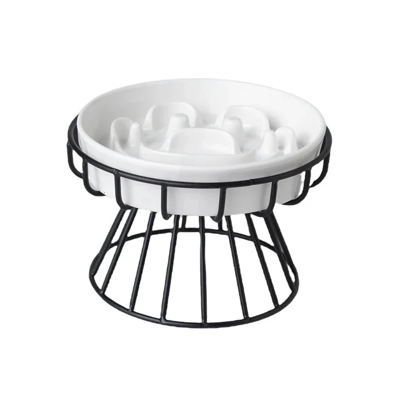 Gamelle Céramique Surélevée Anti-Glouton – Support en Fer