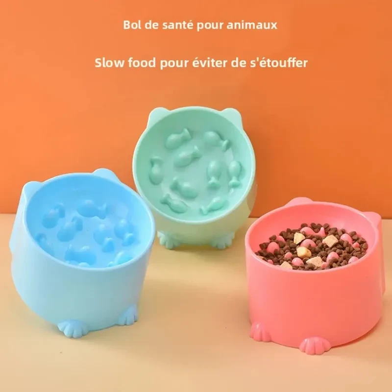 Gamelle Anti-Étouffement Ronde – Préserve la Posture du Cou