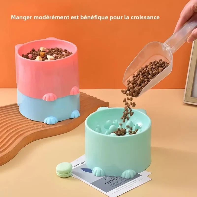 Gamelle Anti-Étouffement Ronde – Préserve la Posture du Cou