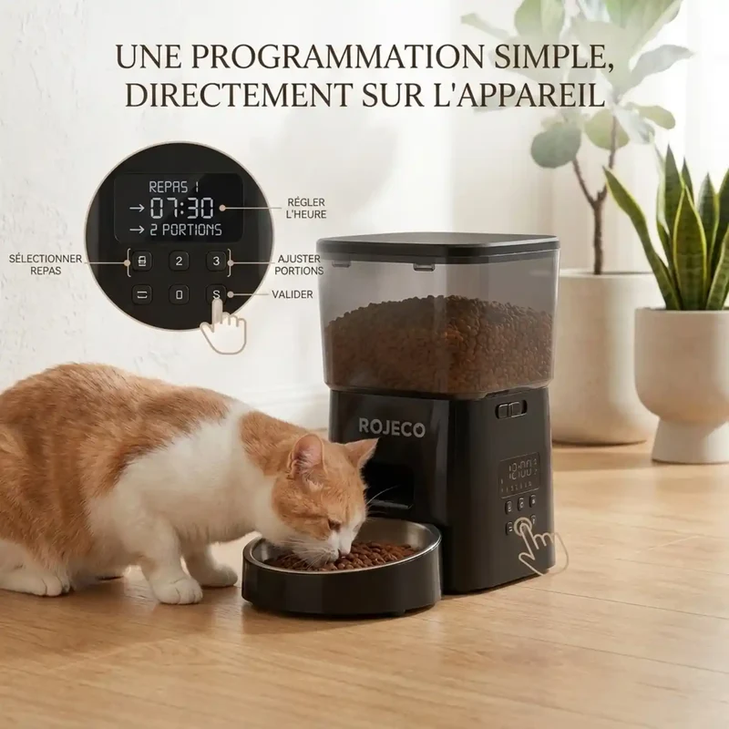 Distributeur Croquettes à Boutons – Sans Application, Écran LCD