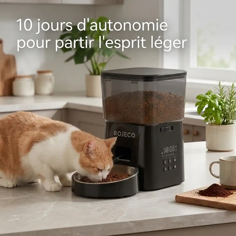 Distributeur Croquettes à Boutons – Sans Application, Écran LCD