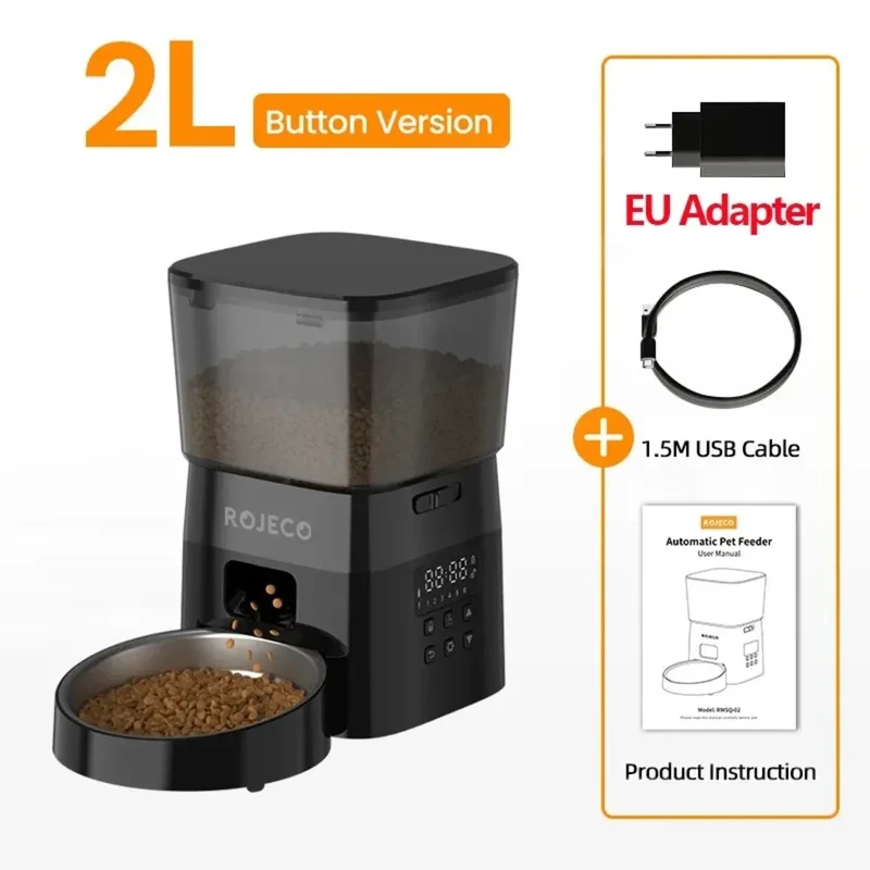 Distributeur Croquettes à Boutons – Sans Application, Écran LCD