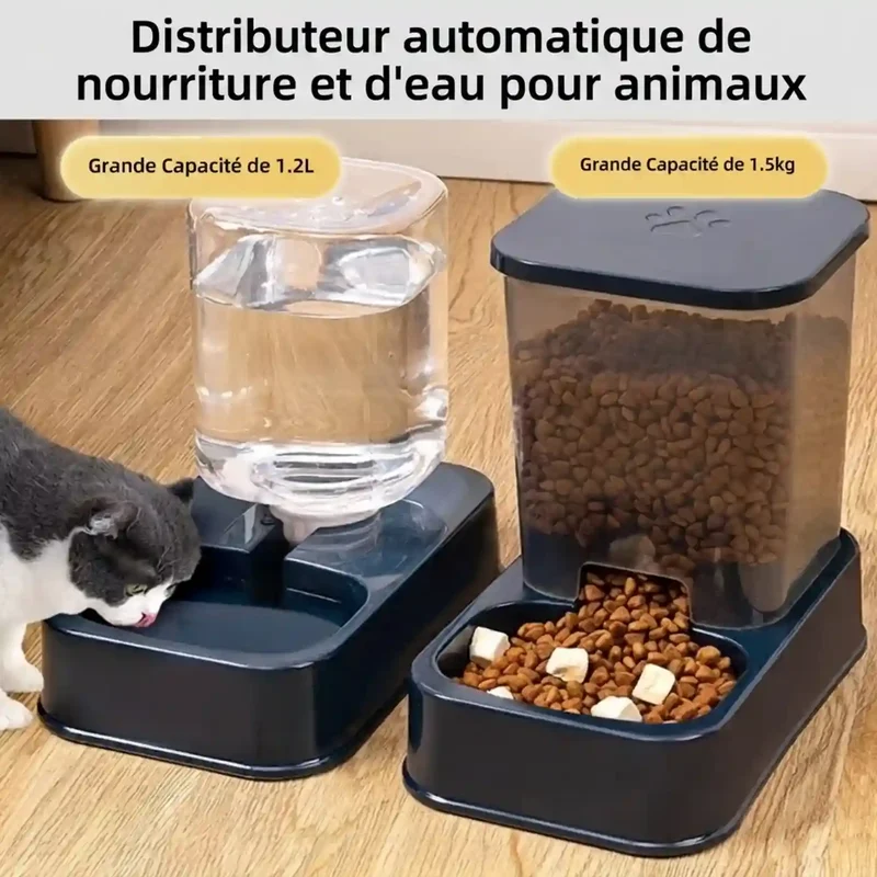 Distributeur Gravité Croquettes ou Eau – Sans Électronique, 1,2-1,5L