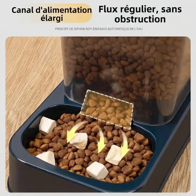 Distributeur Gravité Croquettes ou Eau – Sans Électronique, 1,2-1,5L