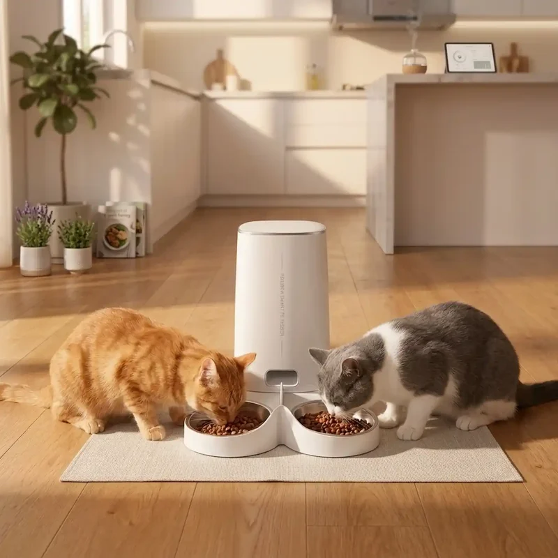 Distributeur Croquettes WiFi 4L Inox – Simple ou Double Bol