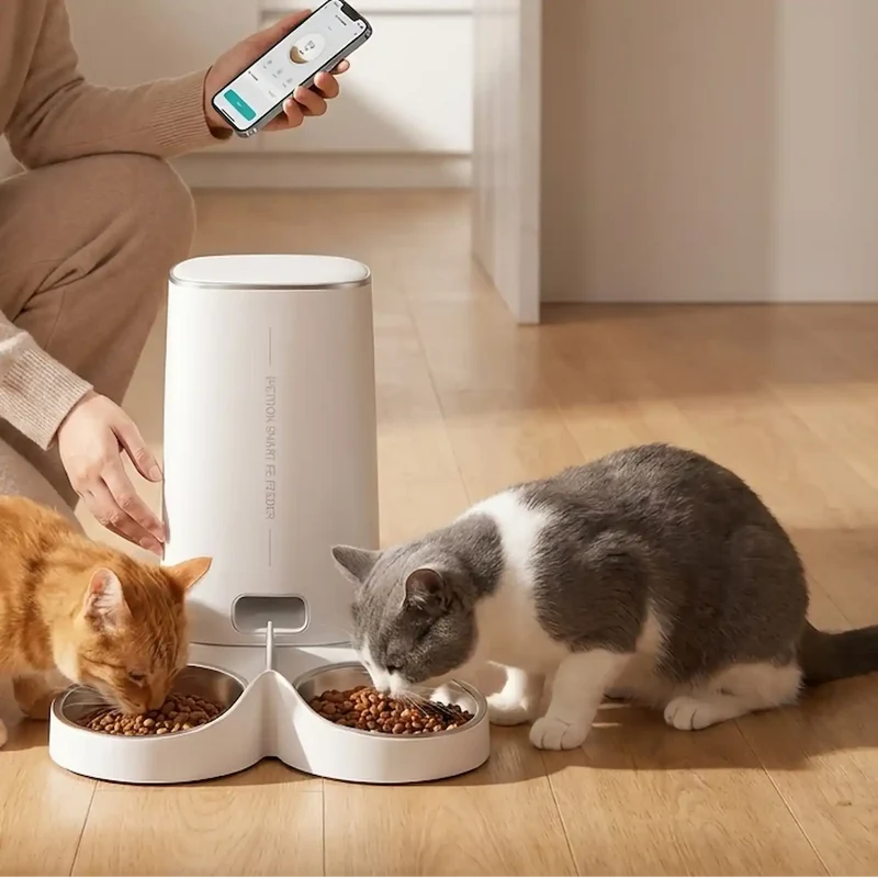 Distributeur Croquettes WiFi 4L Inox – Simple ou Double Bol