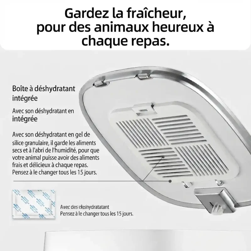 Distributeur Croquettes WiFi 4L Inox – Simple ou Double Bol