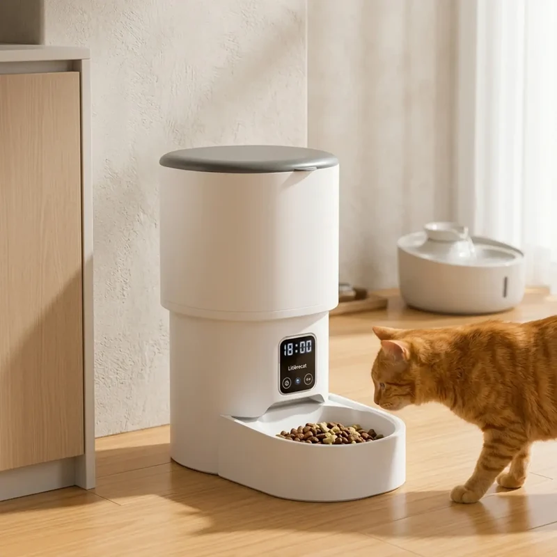 Distributeur Croquettes WiFi ou Boutons – Écran LCD, Hauts Rebords