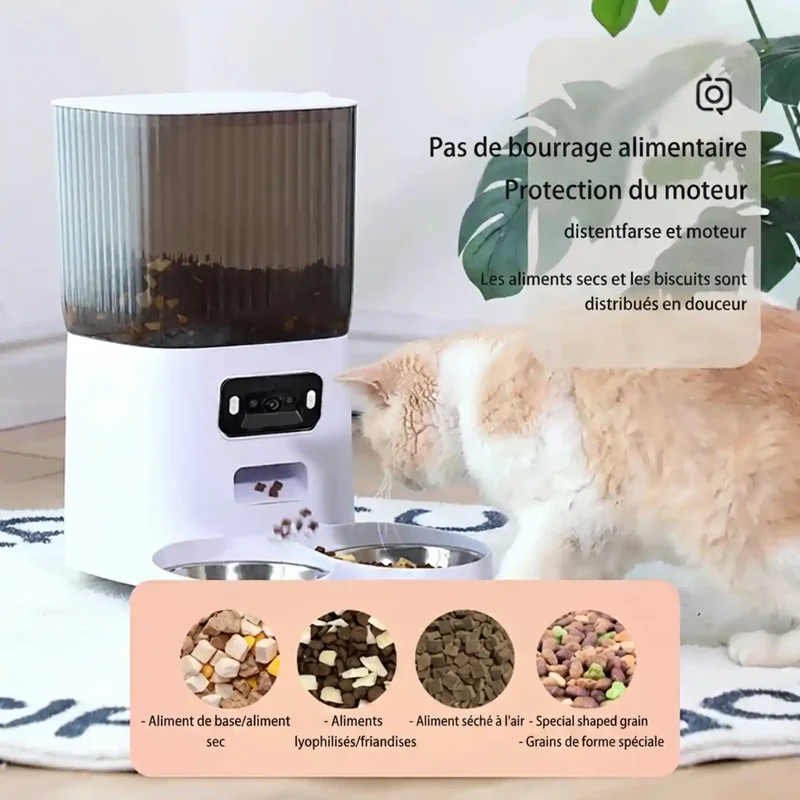 Distributeur Croquettes 5L avec Caméra – Vidéo & Enregistrement Vocal
