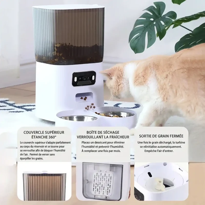 Distributeur Croquettes 5L avec Caméra – Vidéo & Enregistrement Vocal