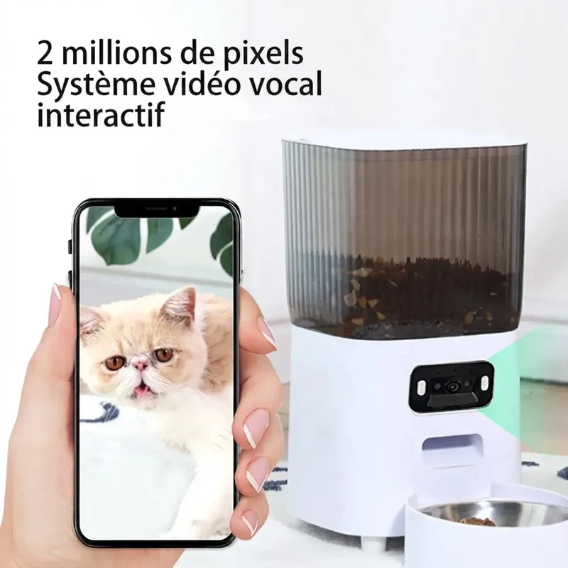 Distributeur Croquettes 5L avec Caméra – Vidéo & Enregistrement Vocal