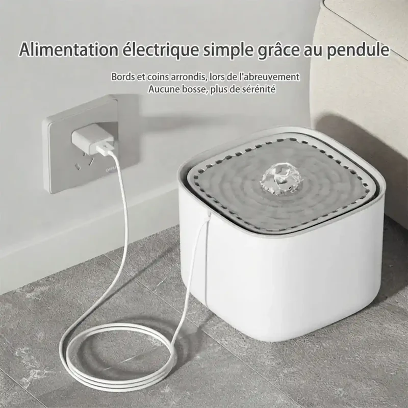 Fontaine à Eau 3L Silencieuse – Filtration Continue USB