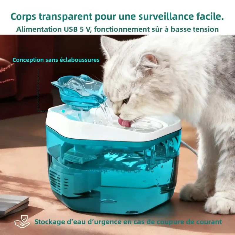 Fontaine à Eau Compacte 1,2L USB – Idéale Chaton et Petit Chat