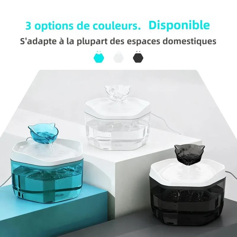 Fontaine à Eau Compacte 1,2L USB – Idéale Chaton et Petit Chat