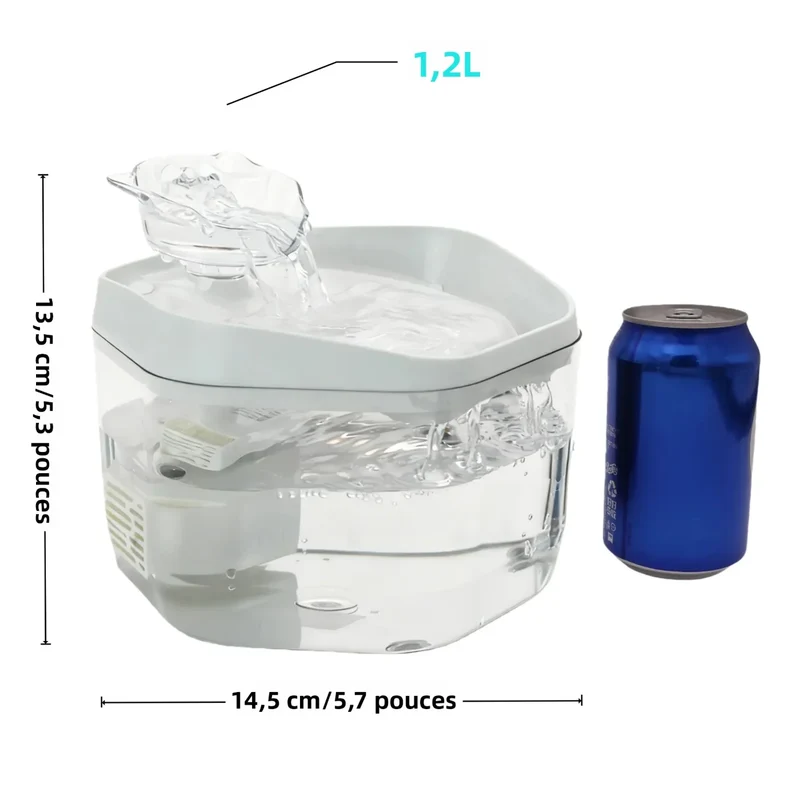 Fontaine à Eau Compacte 1,2L USB – Idéale Chaton et Petit Chat