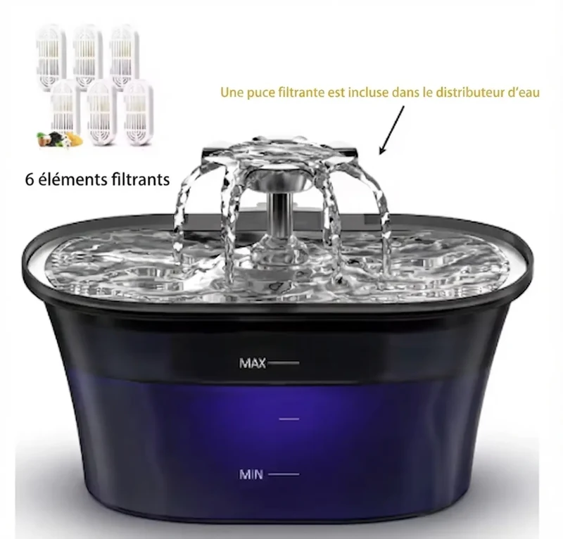 Fontaine à Eau 2,5L USB – Version Simple ou avec Capteur de Mouvement