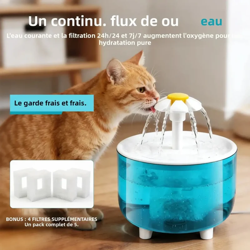 Fontaine à Eau 1,2L avec 4 Filtres Inclus