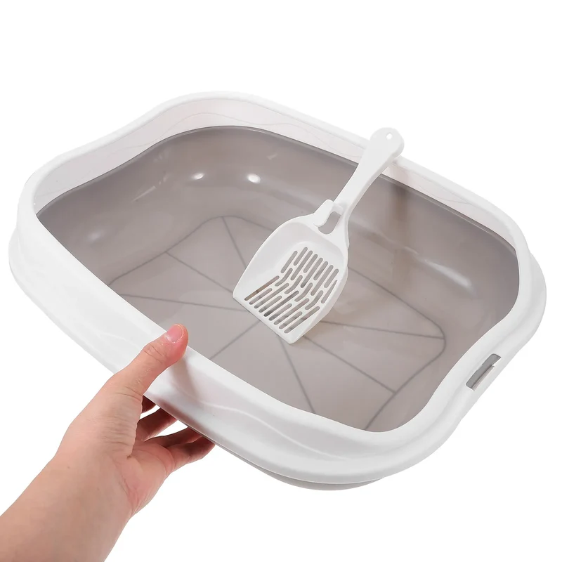 Bac à Litière Entrée Basse Compact – Idéal Chaton et Chat Âgé