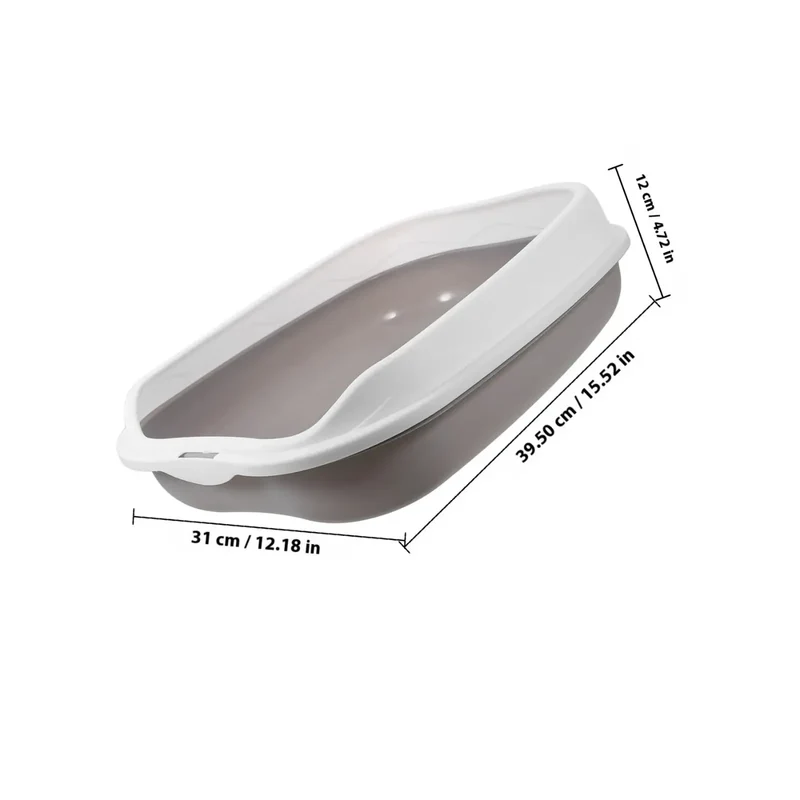 Bac à Litière Entrée Basse Compact – Idéal Chaton et Chat Âgé
