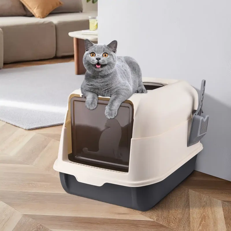 Bac à Litière Convertible à Tiroir – Fermé ou Ouvert, 5kg de Capacité