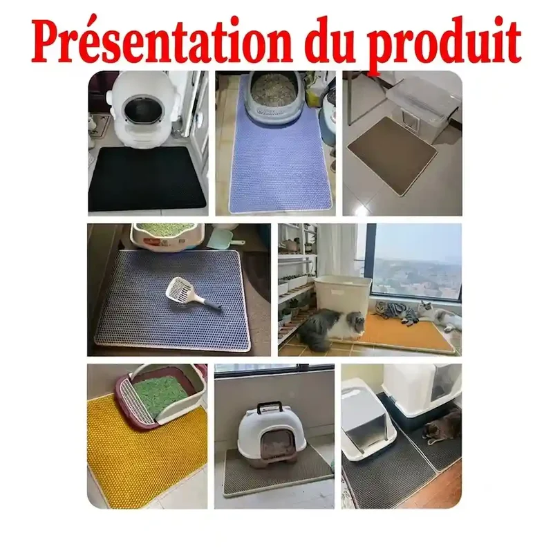 Tapis de Litière Double Couche – Waterproof, Antidérapant, 5 Tailles