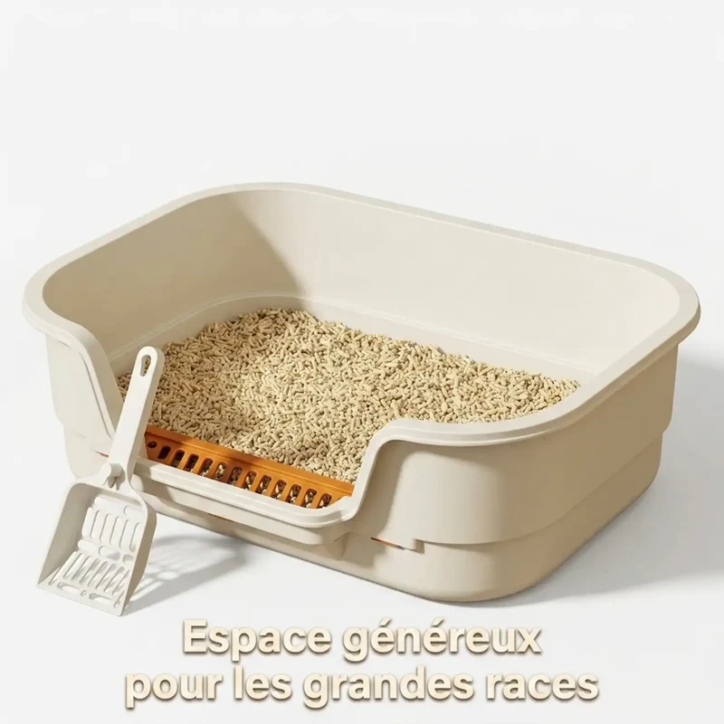 Bac à Litière Extra Large Semi-Ouvert Ventilé XL