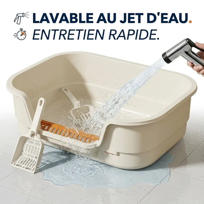 Bac à Litière Extra Large Semi-Ouvert Ventilé XL