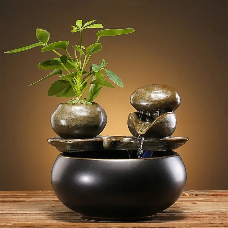 Fontaine à Eau Céramique Zen & Cascade Décorative pour Chat (USB)