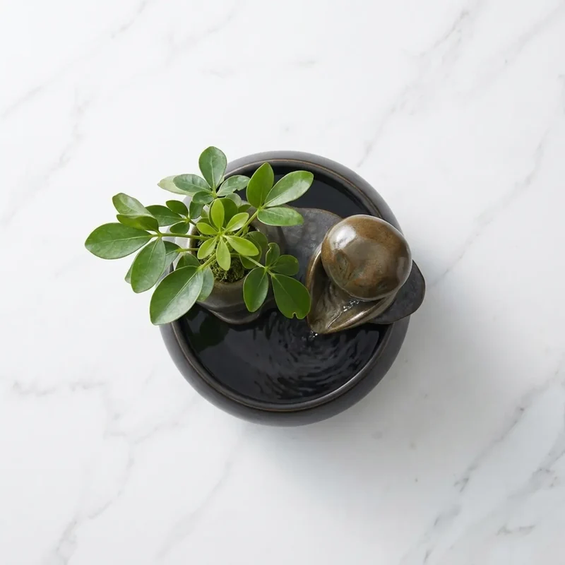 Fontaine à Eau Céramique Zen & Cascade Décorative pour Chat (USB)