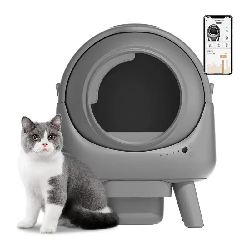 Litière Chat Automatique 65L - Grise