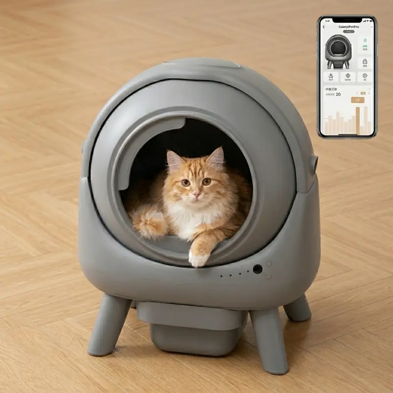 Litière Chat Automatique 65L - Grise