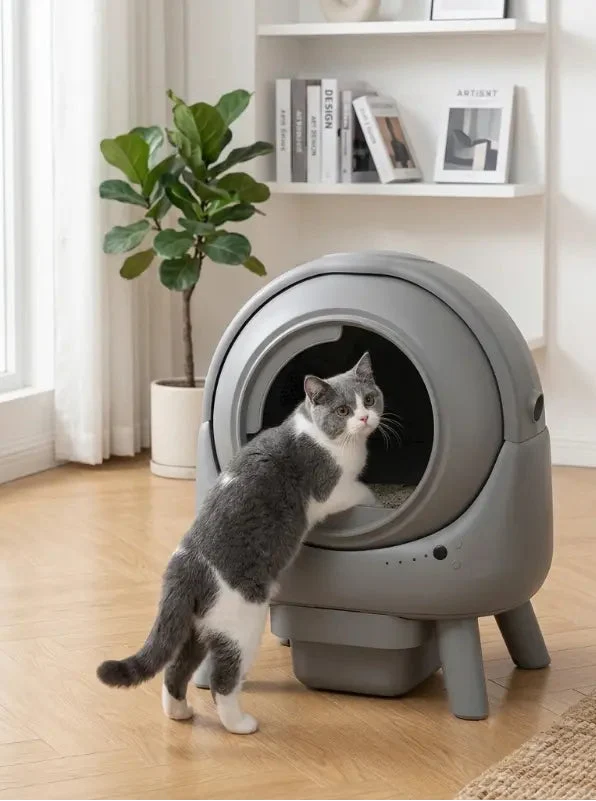 Litière Chat Automatique 65L - Grise