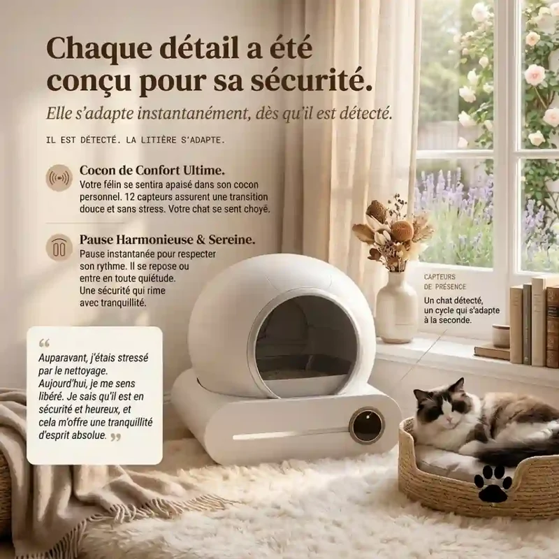 Litière Automatique Connectée Autonettoyante