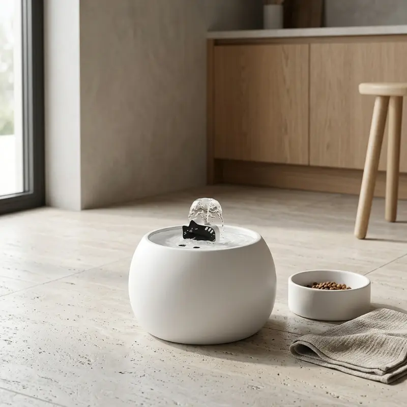 Fontaine Ceramique Rechargeable 1 L – Filtration & Capteur Automatique