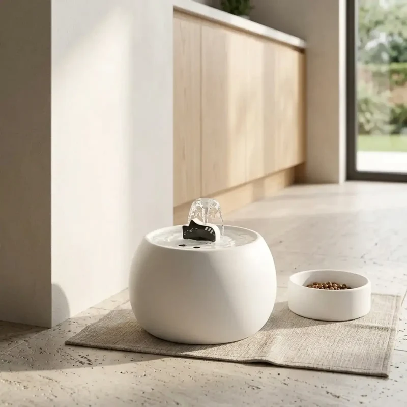 Fontaine Ceramique Rechargeable 1 L – Filtration & Capteur Automatique