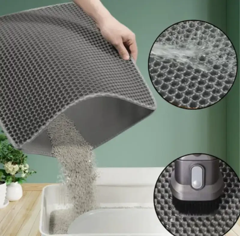 Tapis de Litiere Waterproof Double Couche – Anti-Projection Plusieurs Tailles