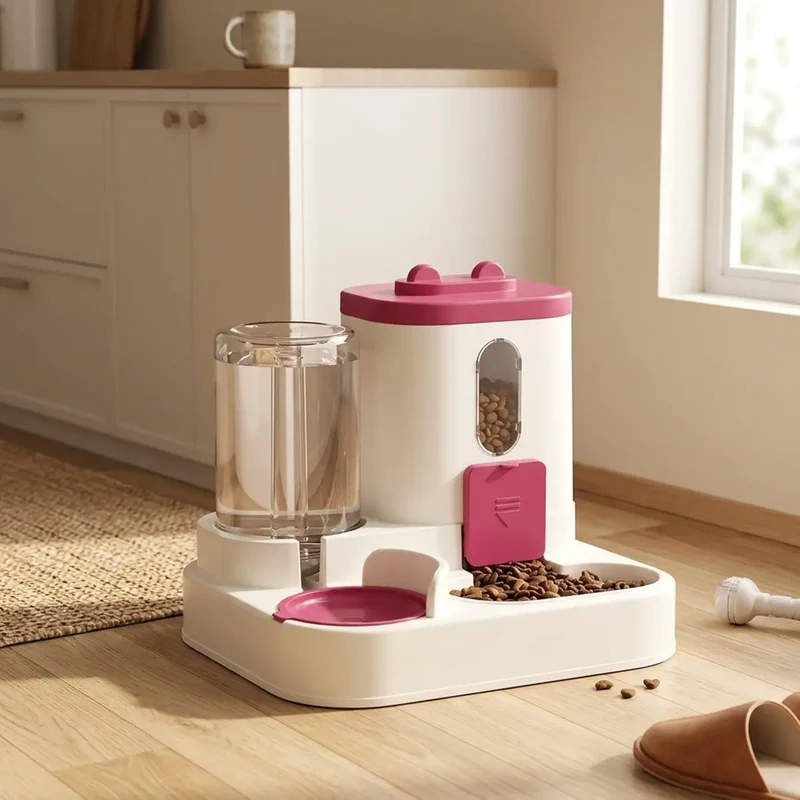 Distributeur 2-en-1 Nourriture & Eau – Automatique Compact
