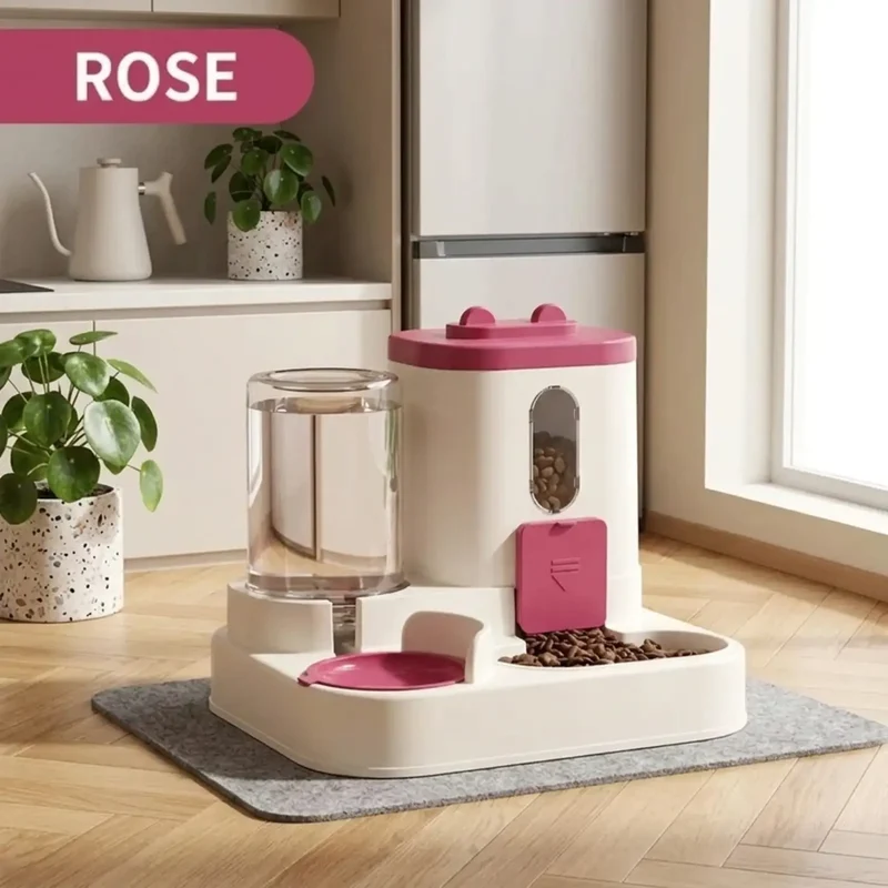 Distributeur 2-en-1 Nourriture & Eau – Automatique Compact
