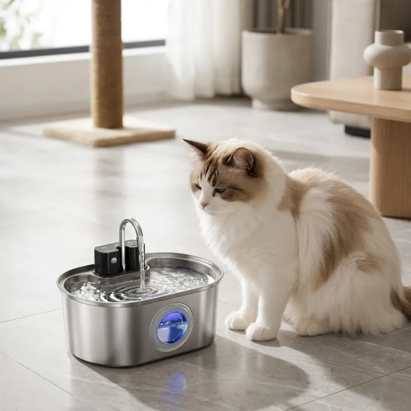 Fontaine Inox 3,2L – Filtrante avec Indicateur de Niveau (USB)