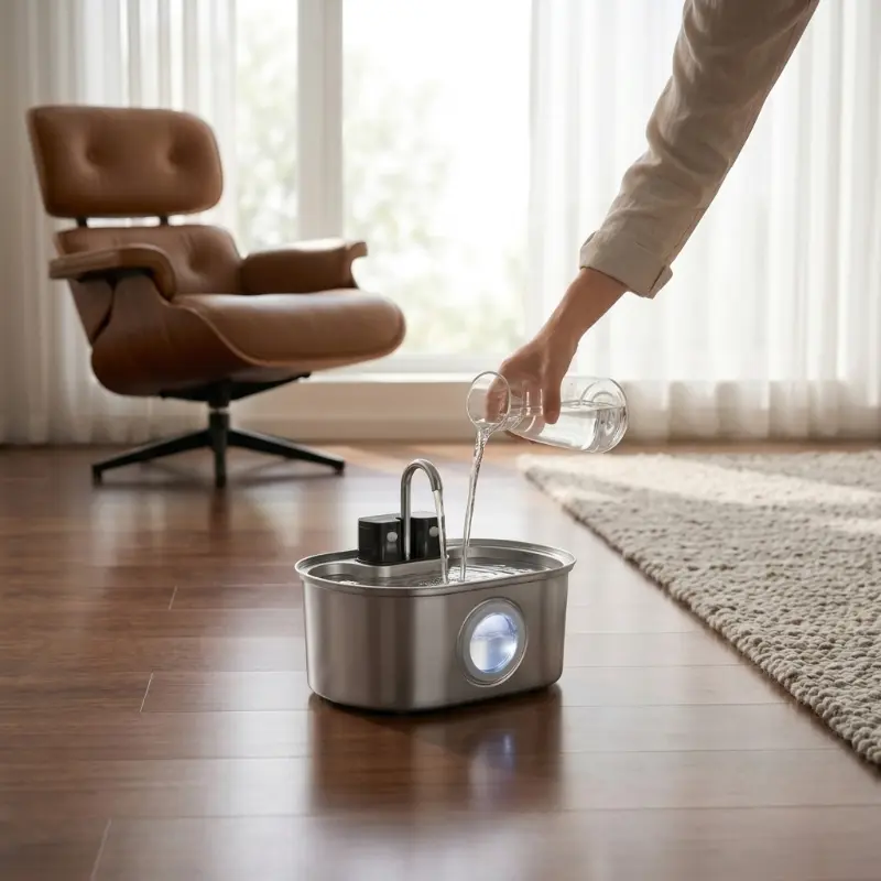 Fontaine Inox 3,2L – Filtrante avec Indicateur de Niveau (USB)