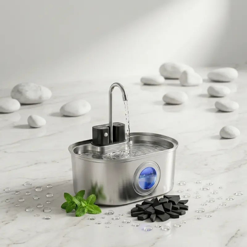 Fontaine Inox 3,2L – Filtrante avec Indicateur de Niveau (USB)