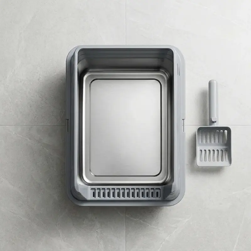 Bac à Litière XL Inox Anti-Odeur – Anti-Rayures
