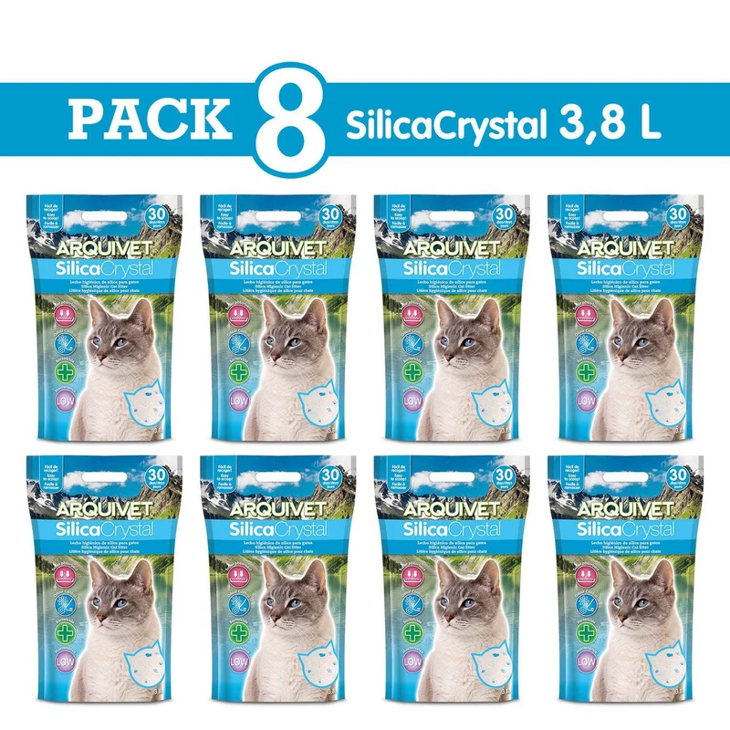 Lecho higiénico de arena de sílice para gatos