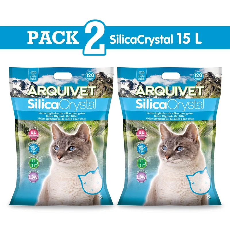 Lecho higiénico de arena de sílice para gatos