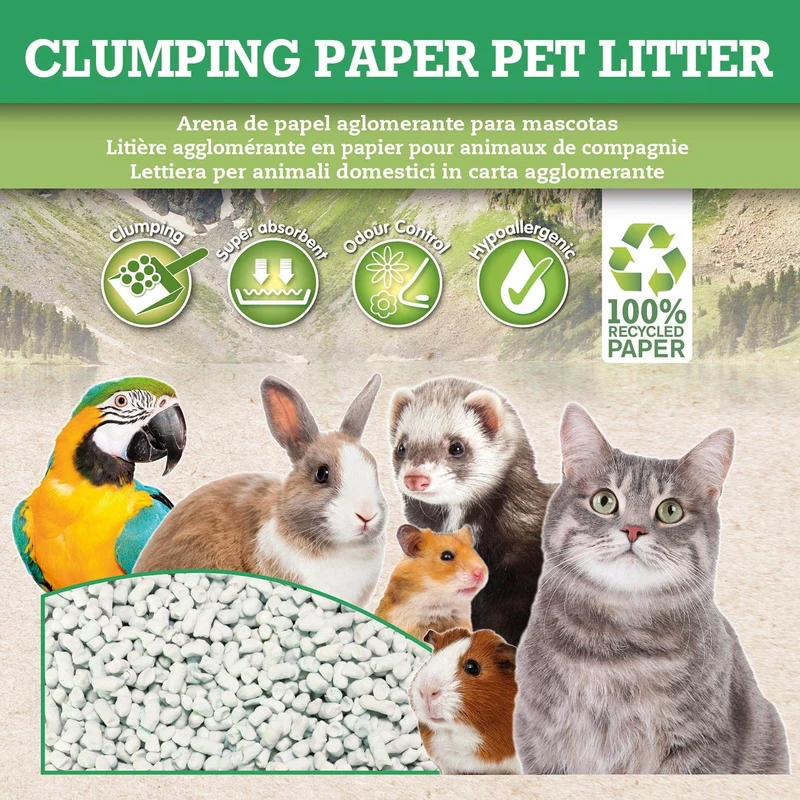 Clumping Paper Pet Litter - Arena aglomerante de papel