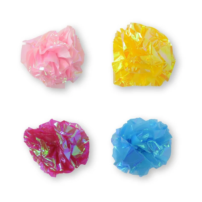 Jouet Catit pour chats - Balles avec papier froissé - Paquet de 4